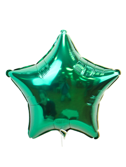 Шар фольгированный с гелием "Звезда зеленая" 45см