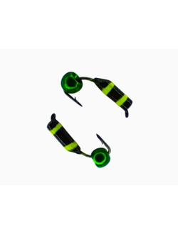 Мормышка вольфр. МАСТИВ  Безнасадка 2 пчёлка желтый, латунный шарик, 0,4гр. (зелёный металлик) арт.136