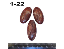 Яшма натуральная (кабошон) №1-22:  комплект - 47*21*6мм + 44*23*5мм + 43*23*5мм