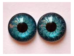 Глаза хрустальные клеевые пластиковые,, 8 мм, синие, арт. ГХ10