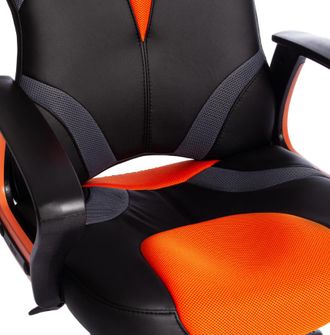 кресло компьютерное RUNNER кож/зам/ткань черно-оранжевое