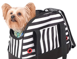 Ibiyaya мягкая сумка-переноска для собак 40 х 18 х 32 см черно-белая полоска