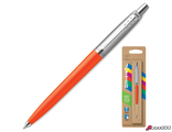 ТоварРучка шариковая PARKER «Jotter Orig Orange», корпус оранжевый, детали хром, блистер, синяя. 143860