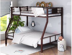 Двухъярусная металлическая кровать Гранада - 1 коричневая