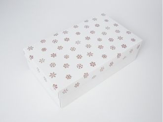 Коробка на 15 кексов (41*25*11 см), снежинки