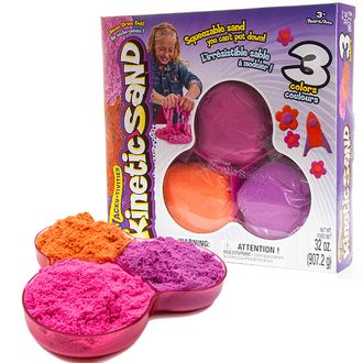 Кинетический песок Kinetic sand 900гр, 3 цвета в наборе