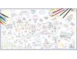 Плакат раскраска для малышей с простыми и крупными мредметами и элементами