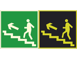 Фотолюминесцентный знак E16 «Направление к эвакуационному выходу по лестнице вверх»