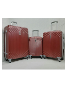 Комплект из 3х чемоданов Корона ABS S,M,L бордовый