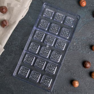 Форма для шоколада 18 ячеек &quot;Пористый шоколад&quot; 33x16,5x2,5 см