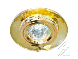 Светильник JCDR G5.3 стекло 8050 круг с гранями золото