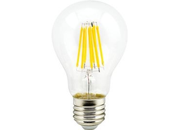 Лампа светодиодная  Ecola ЛОН A60 E27 10W 4000K 4K прозр. 105x60 филамент (нитевидная) 360° Premium N7LV10ELC