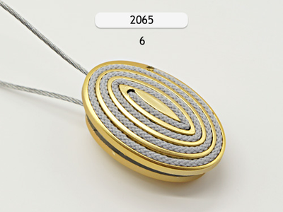 Арт. 2065, овальный магнит на металлическом тросике для штор