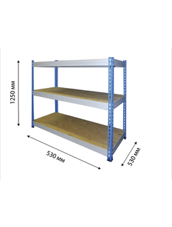 Стеллаж 530х530 мм трехполочный для АКБ