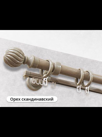 "Эра 28", металлопластиковый двухуровневый карниз под дерево