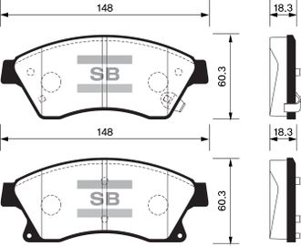 Колодки тормозные передние SANGSIN BRAKE SP1362 Chevrolet CRUZE 1.6/1.8