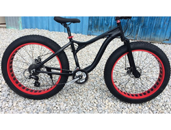 Велосипед ФэтБайк Black-Red матовый  (Fat Bike)