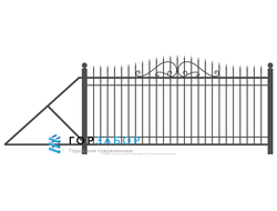 Откатные сварные ворота с элементами ковки KSZ15-28 недорого