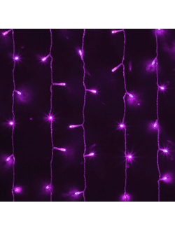 Световой занавес, 925 светодиодов, 2.4х1.9 м, 25 нитей, соединяемый (до 4 шт.), уличный, фиолетовый