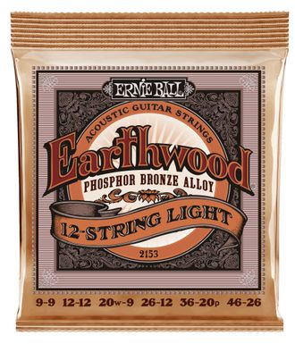 Струны металлические для 12-струнной гитары Ernie Ball 2153 Earthwood Phosphor Bronze Alloy