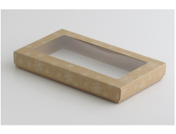 Коробка на 5 печений с окном (25*15*3 см), Красфт снежинки