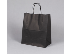 Бумажный пакет с Крученой ручкой ЧЕРНЫЙ, 26 * 15 * выс. 35 см, 1 штука