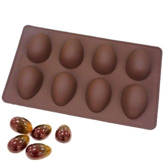 Форма силиконовая для конфет и шоколада 8 ячеек 26х16х3 см &quot;Пасхальные яйца натуральные&quot;