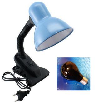 Светильник на прищепке + лампочка ультрафиолет с обогревом ( UVA + UVB )