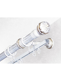 Белое золото, карниз для штор в стиле классика для светлых интерьеров и нетяжелых штор