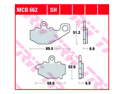 Тормозные колодки TRW MCB662 для Kawasaki (Organic Allround)