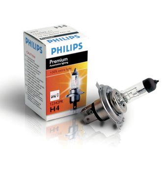 Лампочка накаливания Philips Premium H4 12V-60/55W (P43t)+30% света