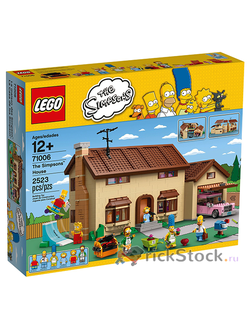 Лицевая Сторона Упаковочной Коробки Конструктора LEGO # 71006  «Дом Симпсонов».
