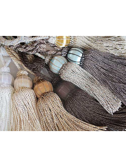 Золоченая декоративная кисть для портьер с лентами, много цветов в наличии на складе. Доставка