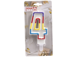 Свеча для торта БОЛЬШАЯ высота 14 см, ЦИФРА 4