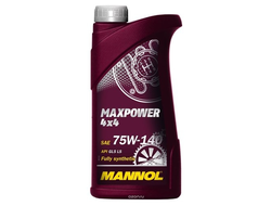 Масло трансмиссионное (синтетика) Mannol MaxPower 4x4 75W-140 (GL-5 LS) (1236) (MN8102-1) - 1л
