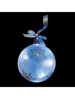 Гирлянда "Светящийся шар", стекло с орнаментом, синие светодиоды, на батарейках