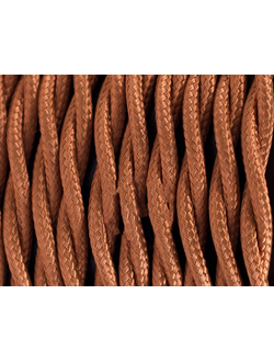Текстильный кабель 2*0,75 арт Cab.TM22 Whiskey, цвет Виски, скрученный - фото