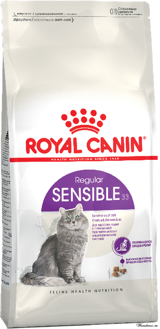 Royal Canin Sensible 33 Роял Канин Сенсибл Корм сбалансированный для кошек с чувствительной пищеварительной системой 4 кг