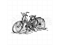Штамп для сркапбукинга два велосипеда женских
