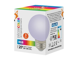 Лампа светодиодная Volpe шар G60 E27 3W RGB д/гирлянды "Белт Лайт" матовая LED-G60-3W/RGB/E27/FR/С