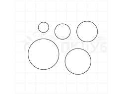 Штамп с фоновыми кругами, контурные, от 1 до 3 см