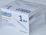 Шприц PAKRO 1мл. инсулиновый с иглой 0,3*13 U100