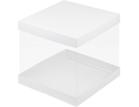 Коробка для торта с прозр. стен. (белая), 235*235*220мм