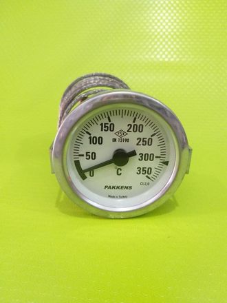 Термометр капиллярный PAKKENS Ø60мм диапазон измеряемых температур от 0° до 350°С, длина капилляра 2 метра Артикул: F0523