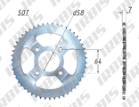 Звезда ведомая (428H-50T) (4x63) D58; CG125-250, CB125-250; TTR250Rb std