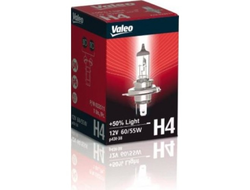 Лампа VALEO H4 +50% Light 12V 55/60W блистер 2 шт.