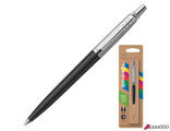 Ручка шариковая PARKER «Jotter Plastic CT», корпус черный, детали из нержавеющей стали, блистер, синяя. 143368