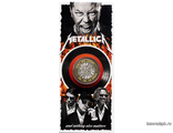 Гравированная цветная монета 10 рублей в буклете «Metallica»