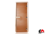 Дверь Стеклянная Бронза Матовое 8мм (3 петли)  Размер (с коробкой): 1,9м*70см