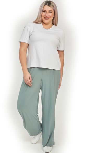 Свободные женские брюки  арт. 1305  (Цвет светло-зеленый) Размеры 56-74